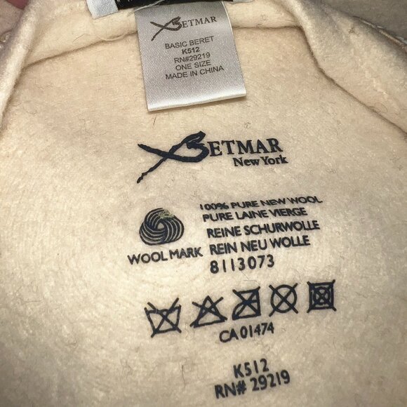 Betmar New York Cream colored embellished beret - Picture 6 of 6